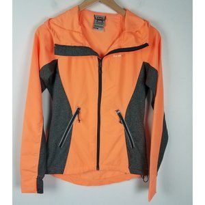 Avalanche Women's Sz. XS Neon Orange & Grey Hooded Workout Jacket